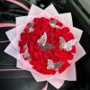 Butterfly Kiss Red Rose Bouquet – Deluxe Love Edition
