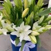 Elegant White Lilies Hatbox