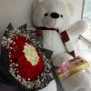 Heart Rose Bouquet, Teddy & Ferrero Combo – Love Surprise Set