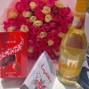 Pink & Cream Rose Celebration Set with Wine & Lindt