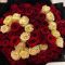 red and ivory rose bouquet Nairobi,elegant romantic flowers Kenya,luxury rose delivery Nairobi,black wrap flower bouquet,anniversary roses Kenya