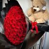 Red Rose & Teddy Embrace