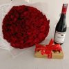 Red Rose, Wine & Ferrero Romantic Gift Set