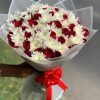 Red Roses & White Chrysanthemums Bouquet – Bold Elegance