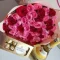 red and pink rose bouquet,flower and chocolate gift Nairobi,wine and roses combo Kenya,romantic gift box delivery,Ferrero Rocher flower set