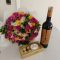 flowers and wine gift Nairobi,chocolate and wine combo Kenya,Ferrero gift set with wine,romantic flower delivery Nairobi,birthday bouquet with wine Kenya