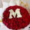 majestic initial rose bouquet – personalized letter floral arrangement