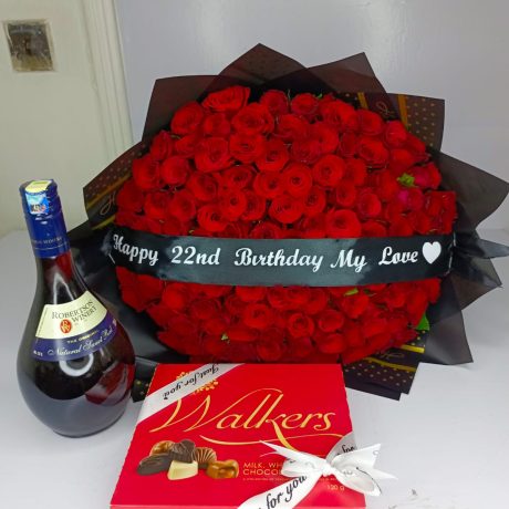romantic birthday rose bouquet gift set