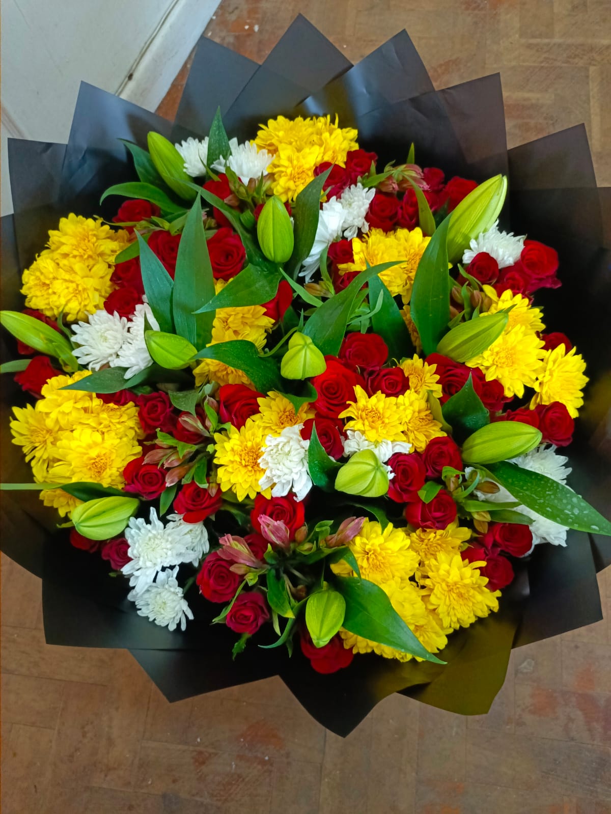 radiant celebration mixed flower bouquet